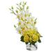 Nearly Natural Rose & Dendrobium Orchid Artificial Arrangement - h: 20 in. w: 9 in. d: 7 in