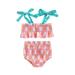 TheFound Toddler Baby Girls Bikini Swimsuit Ruffle Lace Up Tankini Top High Waist Bottoms Two Piece Bathing Suit