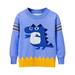 ASFGIMUJ Toddler Girl Sweater Boys Girls Cartoon Dinasour Prints Sweater Long Sleeve Warm Knitted Pullover Knitwear Tops Sweater Knit Sweater Blue 4 Years-5 Years