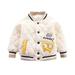 Toddler Boys Girls Jacket Child Baby Long Sleeve Cartoon Patchwork Winter Coats Baseball Outer Outfits Clothes Size 3-4T