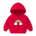 Lovskoo 2-7 Years Baby Clothes Christmas Toddler Baby Boy s Girl s Hoodie Children s Casual Print Sweatshirt for The Baby Gift Red