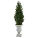 HomeStock 46In. Mini Baroque Beauty Artificial Pine Tree In Decorative Urn Uv Resistant (Indoor/Outdoor)