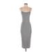 T by Alexander Wang Casual Dress - Midi Scoop Neck Sleeveless: Gray Dresses - Women's Size Small