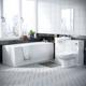 Nes Home - Dyon 1700mm Bath, 450mm Vanity Basin Unit Flat Pack, wc Unit & Elso Back To Wall Toilet White