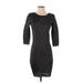 Moda International Casual Dress - Sheath: Black Fair Isle Dresses - Women's Size X-Small