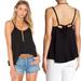 Free People Tops | Free People ‘So In Love With You’ Strappy Tank Top Women’s Xs Black Flowy Boho | Color: Black | Size: Xs