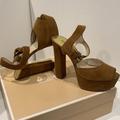 Michael Kors Shoes | Michael Kors Platform Wedge London Suede Brown Coffee Mocha Camel Shoe Heel | Color: Brown/Tan | Size: 7.5