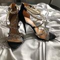 Jessica Simpson Shoes | Jessica Simpson Wylanne Black Multi Color Rhinestone Gem Strappy Heels Sz 6 1/2 | Color: Black/Pink | Size: 6.5