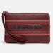 Coach Bags | Nwt Coach Ch311 Corner Zip Wristlet With Coach Stripe | Color: Red/Silver | Size: Os