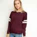 Brandy Melville Sweaters | Brandy Melville Burgundy Sweater With White Stripe | Color: Purple/Red | Size: S