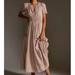 Anthropologie Dresses | Anthropologie Xs Nwt The Somerset Maxi Dress Linen Edition Tiered Biege Tan New | Color: Tan | Size: Xs