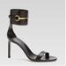 Gucci Shoes | Gucci Ursula Ankle Strap High Heel Sandal In Black | Color: Black/Gold | Size: 37eu