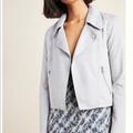 Anthropologie Jackets & Coats | Nwt! Anthropologie Light Grey Soft Faux Suede Cropped Open Moto Jacket - Size S | Color: Gray | Size: Xs