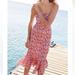 J. Crew Dresses | J.Crew Ruffle-Hem Midi Dress In Liberty Of London Berry Floral Dress Size: 00 | Color: Pink/White | Size: 00