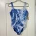 Nike Swim | Nike Blue Tie Dye U Back One Piece Swim Bathing Suit | Color: Blue | Size: L