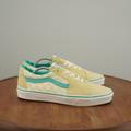 Vans Shoes | New Vans Mens Sk8-Low Sneakers Shoes Yellow Suede Teal Checkered Size 11 | Color: Green/Yellow | Size: 11