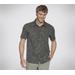 Skechers Men's The GO WALK Air Printed Short Sleeve Shirt | Size Medium | Silver | Polyester/Spandex