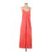 Old Navy Casual Dress - A-Line V Neck Sleeveless: Orange Print Dresses - Women's Size Small