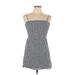 Zaful Casual Dress - A-Line Square Sleeveless: Blue Print Dresses - Women's Size Medium