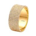 Whoiy Mens Wedding Rings Yellow Gold, 18K Gold Round Cut Wide Lab Grown Diamond Engagement Ring Bands 1.7ct for Him Size V 1/2