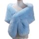 FJZFXKZL Faux Fur Shawl, Faux Fur Wrap Shawl Winter Warm Women Long Thicken Light Sky Blue Evening Dinner Wrap Outdoor Cape For Wedding Party Brides Bridesmaids