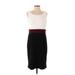 Studio One Casual Dress - Sheath Scoop Neck Sleeveless: Burgundy Color Block Dresses - Women's Size 4