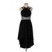 Love, Nickie Lew Cocktail Dress - A-Line High Neck Sleeveless: Black Solid Dresses - Women's Size 11