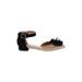 J.Crew Factory Store Sandals: Black Print Shoes - Women's Size 5 1/2 - Open Toe