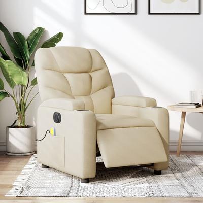 vidaXL Massage Recliner Chair Wingback Reclining Armchair for Elderly Fabric