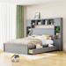 Queen Size Wooden Platform Bed With All-in-One Cabinet, Drawers,Shelf and Sockets