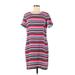 Cynthia Rowley TJX Casual Dress - Shift Scoop Neck Short sleeves: Pink Print Dresses - Women's Size 8
