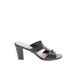 AK Anne Klein Heels: Slide Chunky Heel Casual Black Shoes - Women's Size 8 - Open Toe