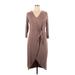Calvin Klein Casual Dress - Wrap: Brown Dresses - Women's Size 14