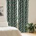 Elisei East Urban Home Jungle Curtains Exotic Forest Leafy Print Pair Dark Teal Forest Green Microfiber | 95 H x 28 W in | Wayfair