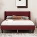 Ebern Designs Khalees Upholste Metal Slat Bed Upholste/Metal/Linen in Red | 39 H x 57 W x 76 D in | Wayfair 60C0A8974AAB45D488AD7ECD013556E2