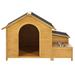 Tucker Murphy Pet™ Elanie Wood Insulated Igloo Style Dog House Wood House in Brown | 37 H x 51.2 W x 43.7 D in | Wayfair