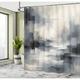 East Urban Home Black & White Shower Curtain Grunge Modern Art in Eggshell Blue Grey Polyester | 75 H x 69 W in | Wayfair