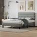 Ebern Designs Kentleigh Metal Slat Bed Upholstered/Metal/Linen in Gray | 39.8 H x 62.6 W x 81.1 D in | Wayfair 4C78C331706746EAA4A161B642ACFAB5