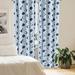 Dejanira East Urban Home Moon Curtains Grunge Night Stars Crescent Pair of 28"x84" Soft Blue Night Blue Microfiber | 84 H x 28 W in | Wayfair