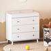 George Oliver Tashania Changing Table Dresser w/ Pad Wood in White | 37 H x 36 W x 18 D in | Wayfair 356C456F9BC943FE9E0402931B3AD566