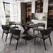 Orren Ellis Arienne Rectangular 55.12" L x 31.5" W Dining Set in Black | 29.53 H x 31.5 W x 55.12 D in | Wayfair 89AEC43A88644141BB0EDB6535F12941