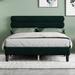 Ebern Designs Kentleigh Metal Slat Bed Upholstered/Metal/Linen in Green | 39.8 H x 80.3 W x 81.1 D in | Wayfair 497AED7EDAFC4815A2BC4BFD14A6A37F