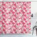The Holiday Aisle® Valentines Shower Curtain Heart Shapes Cookies Pale Brown Pale Pink Polyester | 70 H x 69 W in | Wayfair