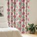 East Urban Home Tropical Curtains Protea Flowers Watercolor Pair of 28 Pale Maroon & Lime Green Microfiber | 95 H x 28 W in | Wayfair