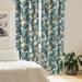 East Urban Home Tropical Curtains Striped Watercolor Foliage Pair Dark Turquoise & Teal Microfiber | 95 H x 56 W in | Wayfair