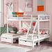 Harriet Bee White Triple Bunk Bed Full-over-twin & Twin w/ Storage Drawers Wood in Brown/White | 69 H x 80 W x 96.8 D in | Wayfair