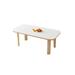 Orren Ellis Nordic Japanese simple cream style ash rectangular rock plate dining table in Brown/White | 29.53 H x 55.12 W x 31.5 D in | Wayfair