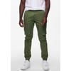 Cargohose ONLY & SONS "ONSCAM STAGE CARGO CUFF LIFE 6687 NOOS", Herren, Gr. 32, Länge 34, grün (olive night), Web, Obermaterial: 98% Baumwolle, 2% Elasthan, unifarben, modisch, lässig geschnitten, Hosen