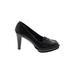 Simply Vera Vera Wang Heels: Loafers Chunky Heel Work Black Print Shoes - Women's Size 7 - Round Toe