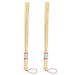 2pcs Body Tools Fitness Pat Long Handheld Manual Back Massagers Back Whisk Knock Scratcher for Body Legs Arms Light Yellow
